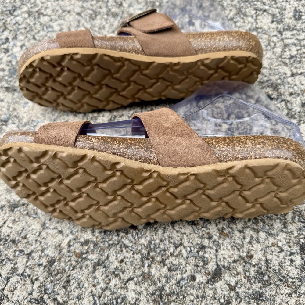 Yokono‎ Women's Sz 8 Brown Tan Leather Two Strap Slide On Sandal Made In Spain - Picture 10 of 15